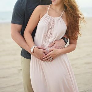 Blush pink maxi dress